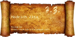 Hedrich Zita névjegykártya